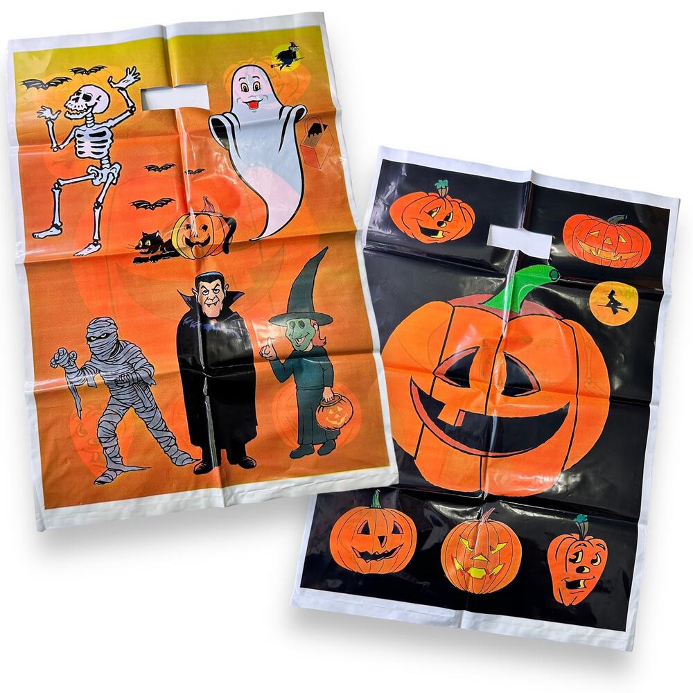 Set of 3 Vintage 1990's Trick or Treat Halloween Bags - NEW - Dead Stock